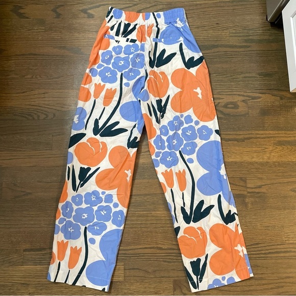 Marimekko x Uniqlo Floral Print Pants High Rise Wide Leg - Picture 9 of 10